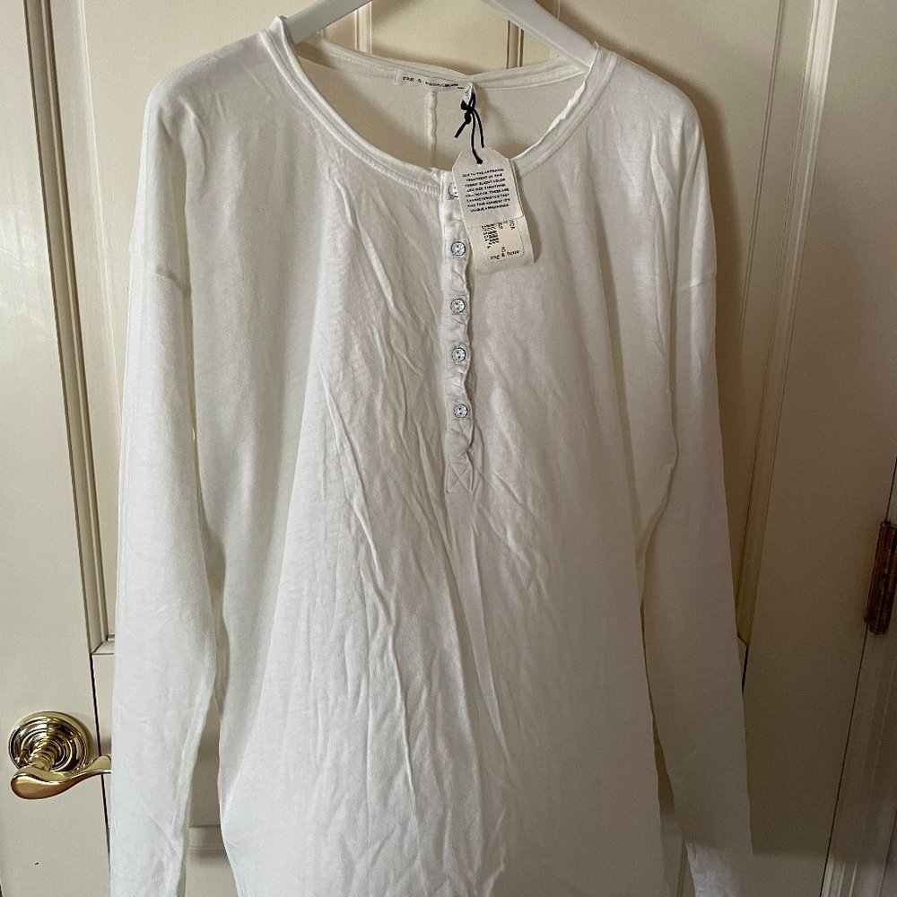 NWT rag & bone Slacker Henley Ivory Sz S